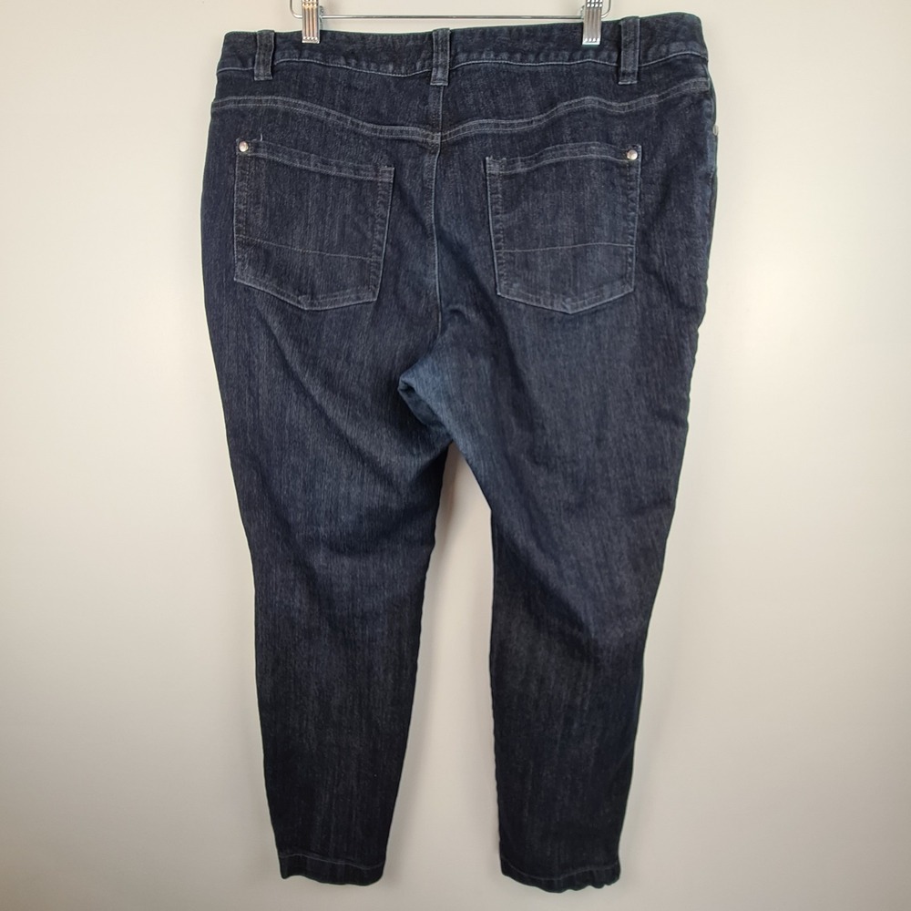 Skye's The Limit Women's Slim Leg Jeans Zipper Leg Size‎ 16W Dark Wash Denim - Picture 6 of 9